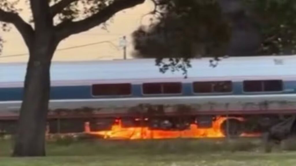 Car Bursts Into Flames After Colliding With Amtrak Train Near Oakland Park