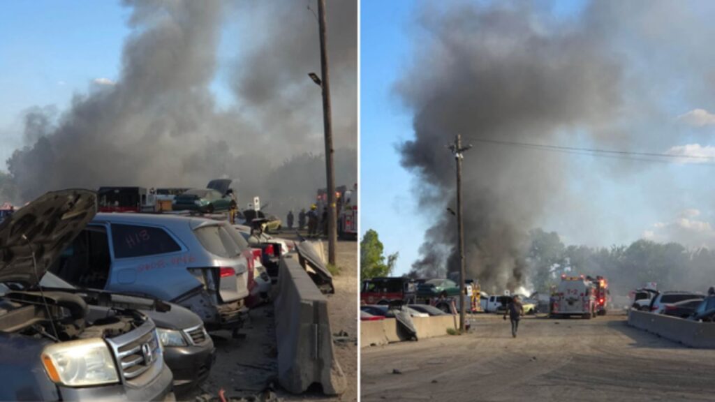 Fire at Dallas County Salvage Yard Damages 20 Vehicles