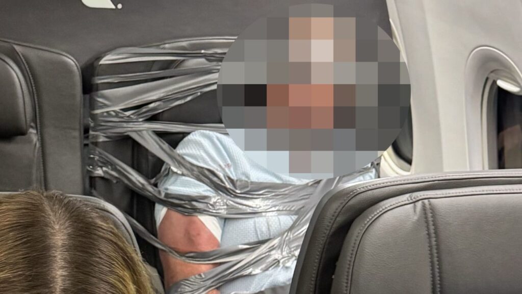 Passenger Restrained With Duct Tape After Disruptive Incident on Flight to Newark Passenger Restrained With Duct Tape After Disruptive Incident on Flight to Newark