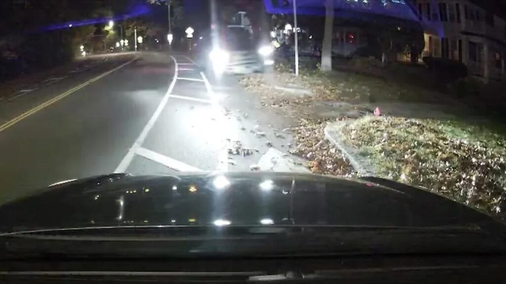 Dashcam Captures Truck Slamming Into Tree in Malden, Nearly Hitting Delivery Driver Dashcam Captures Truck Slamming Into Tree in Malden, Nearly Hitting Delivery Driver