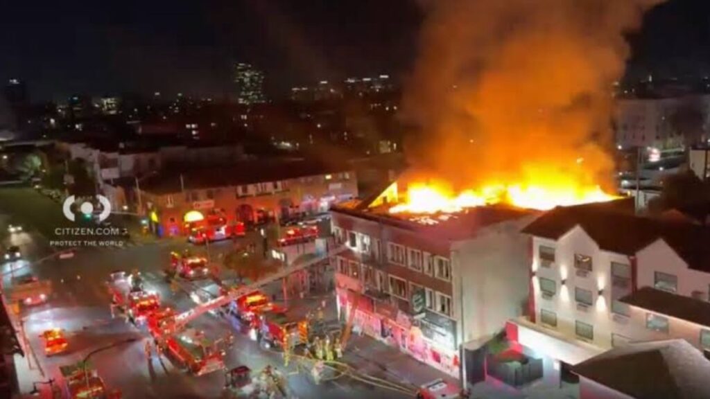 Early Morning Fire Tears Through East Hollywood Apartment Building, Woman Rescued Early Morning Fire Tears Through East Hollywood Apartment Building, Woman Rescued